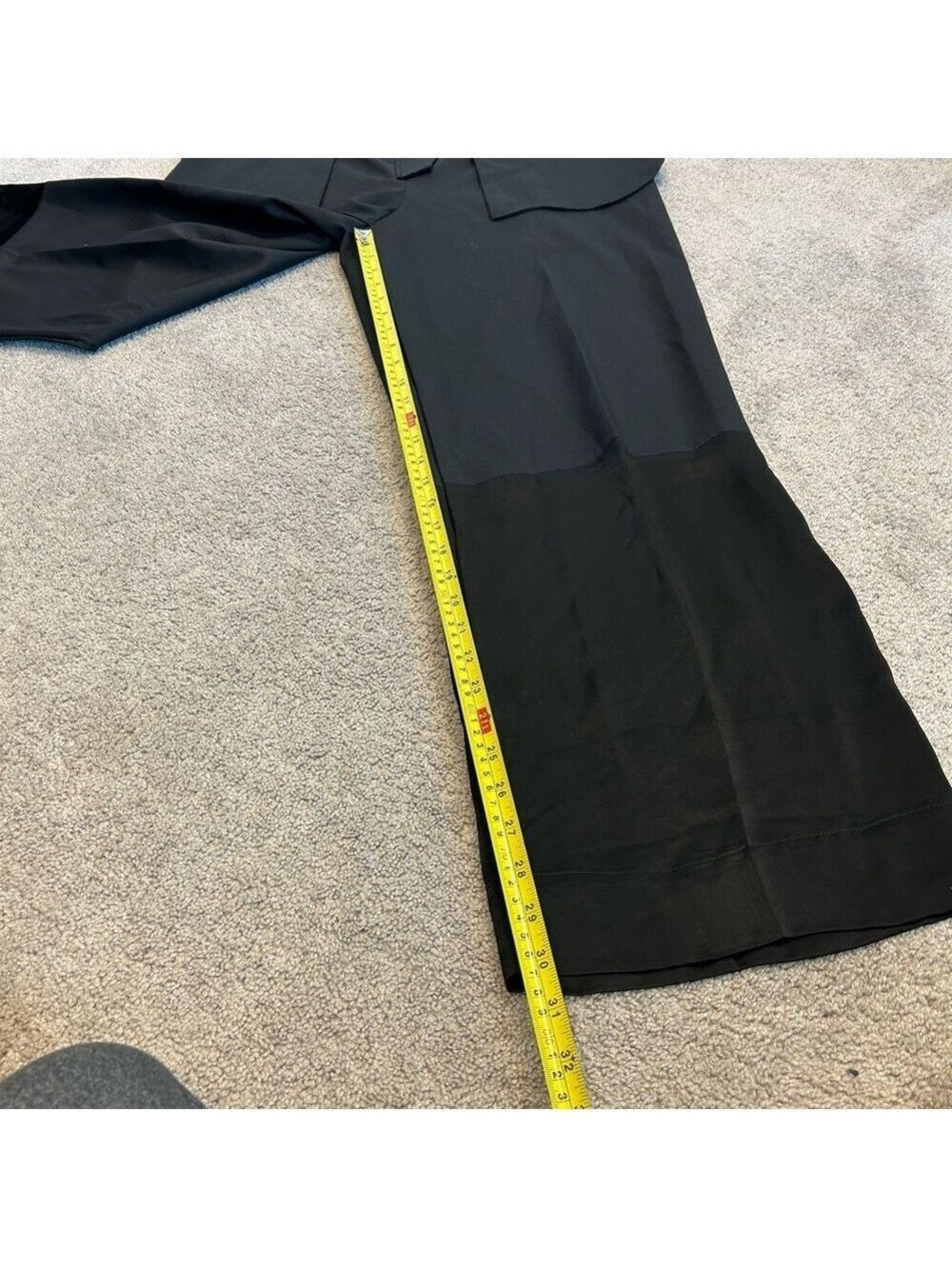 Zara Inside Out Tailored Trouser Dress Pants High Waisted Straight Leg Black XL - Picture 10 of 16